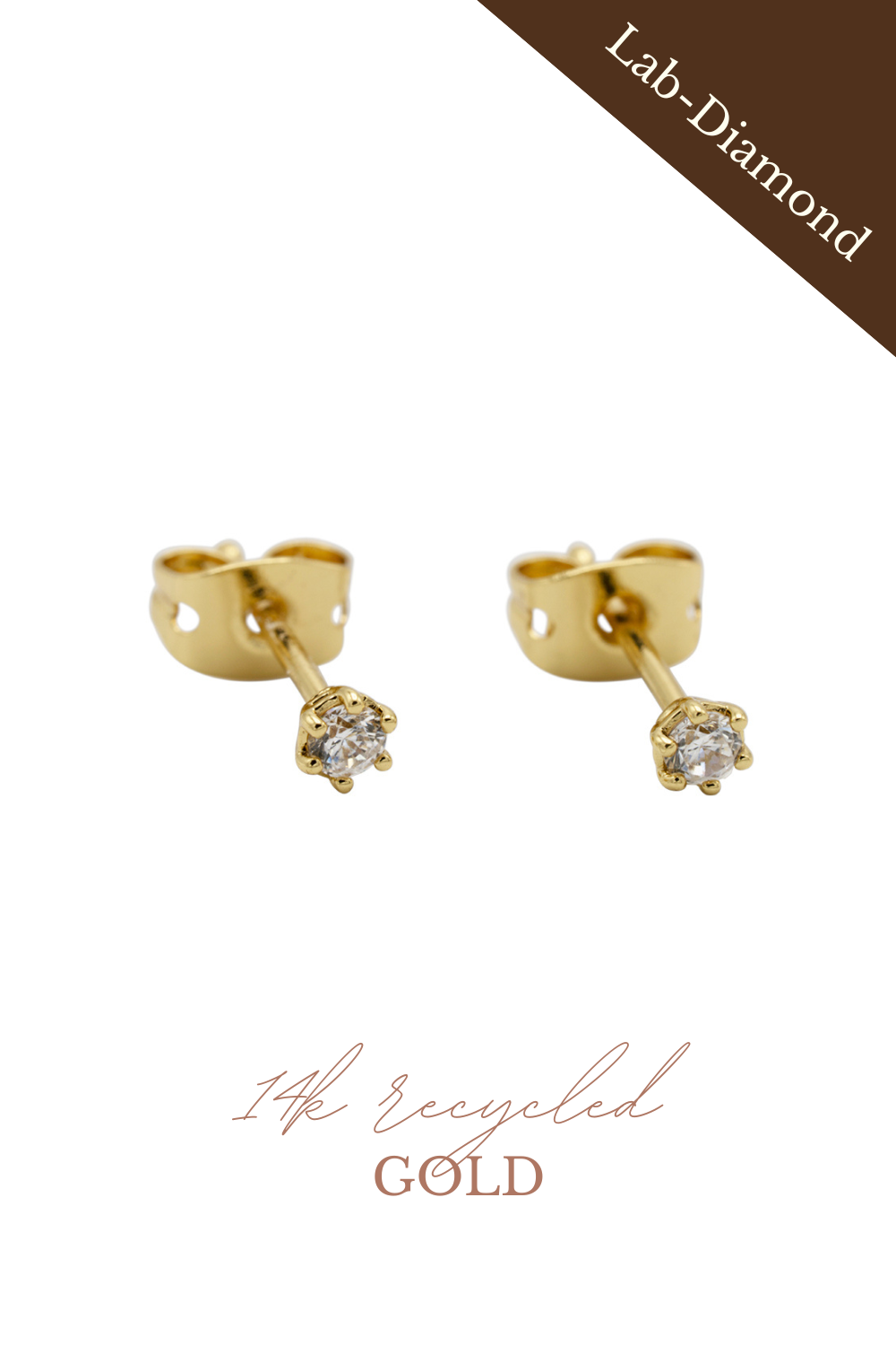 14k Lab diamond studs