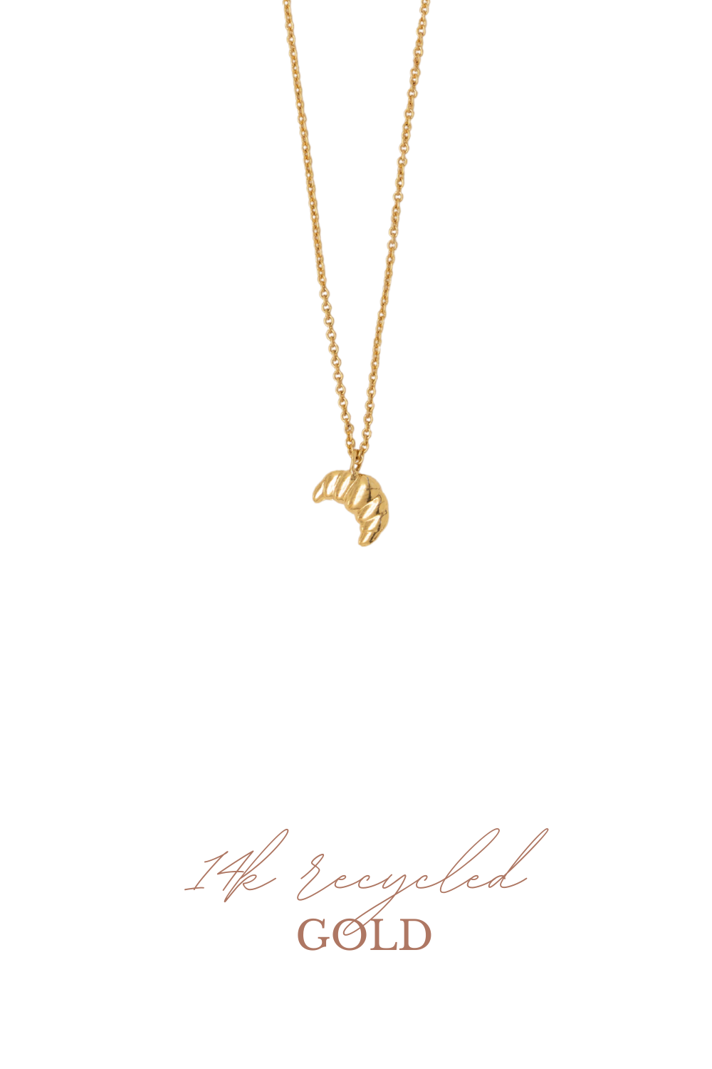 14k recycled gold croissant ketting