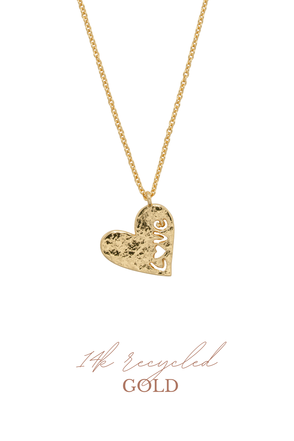 14k recycled gold love necklace