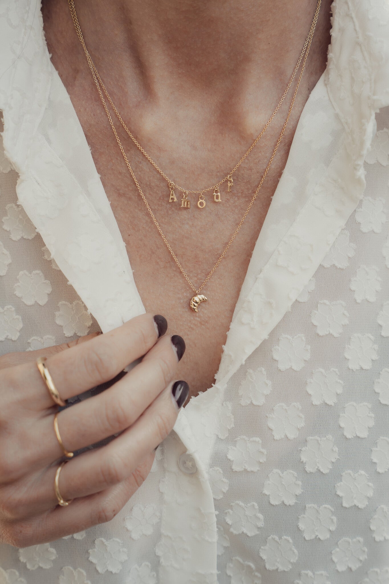 Amour en croissant ketting