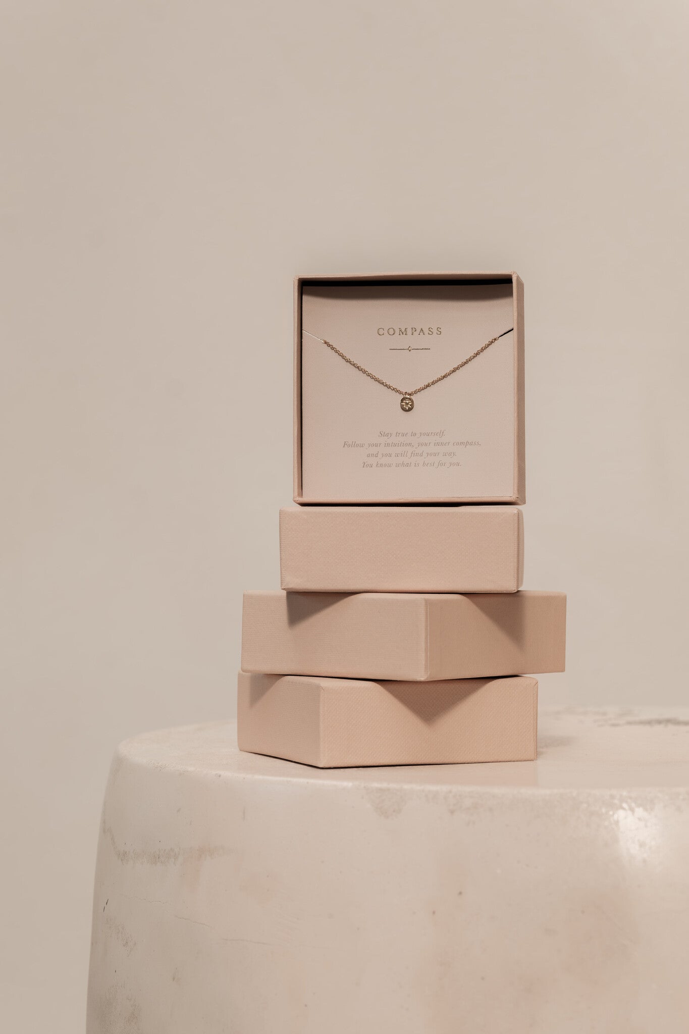 Compass ketting verguld verpakking