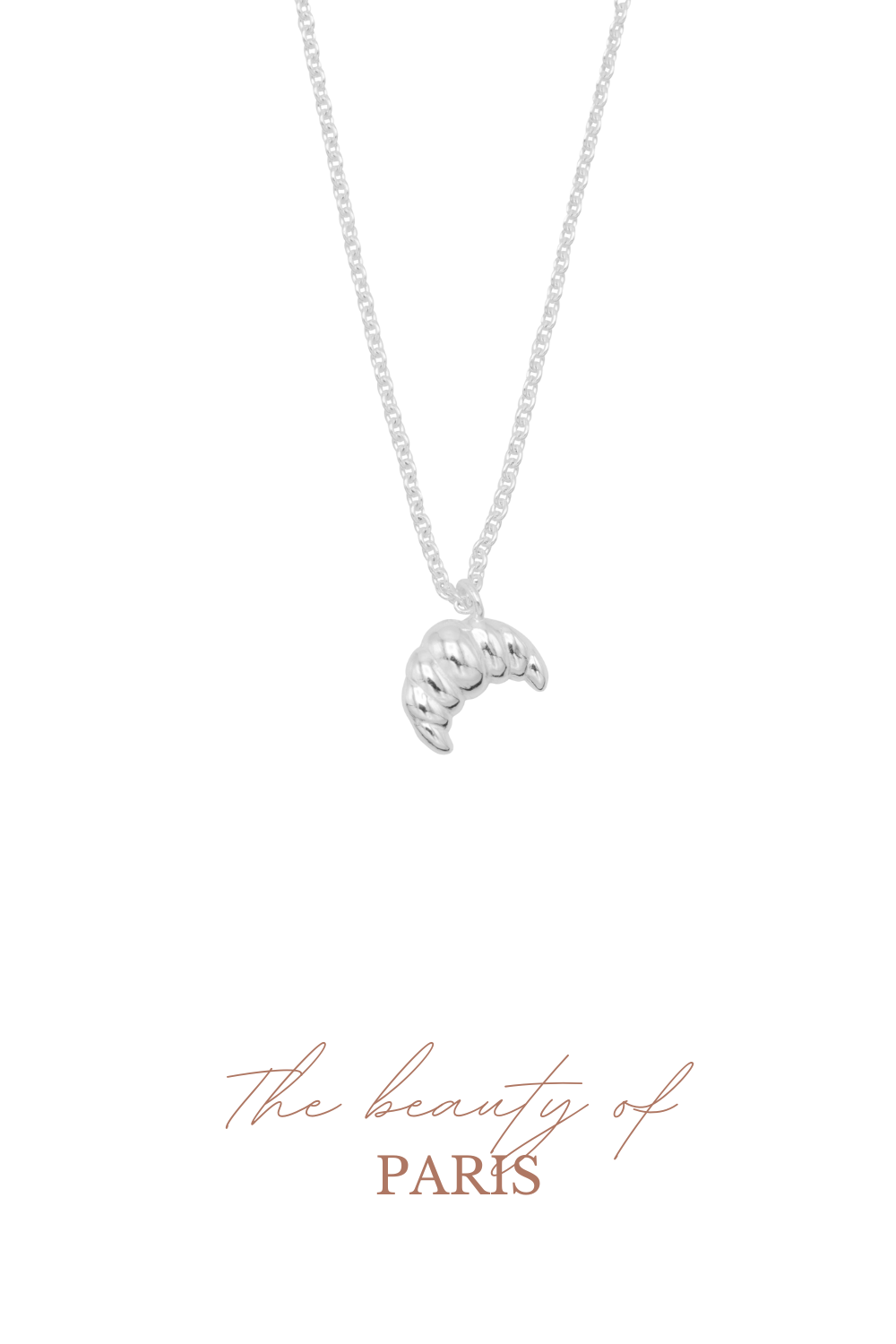 Croissant ketting zilver