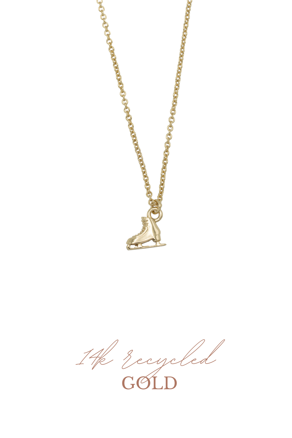 Kunstschaats ketting 14k goud