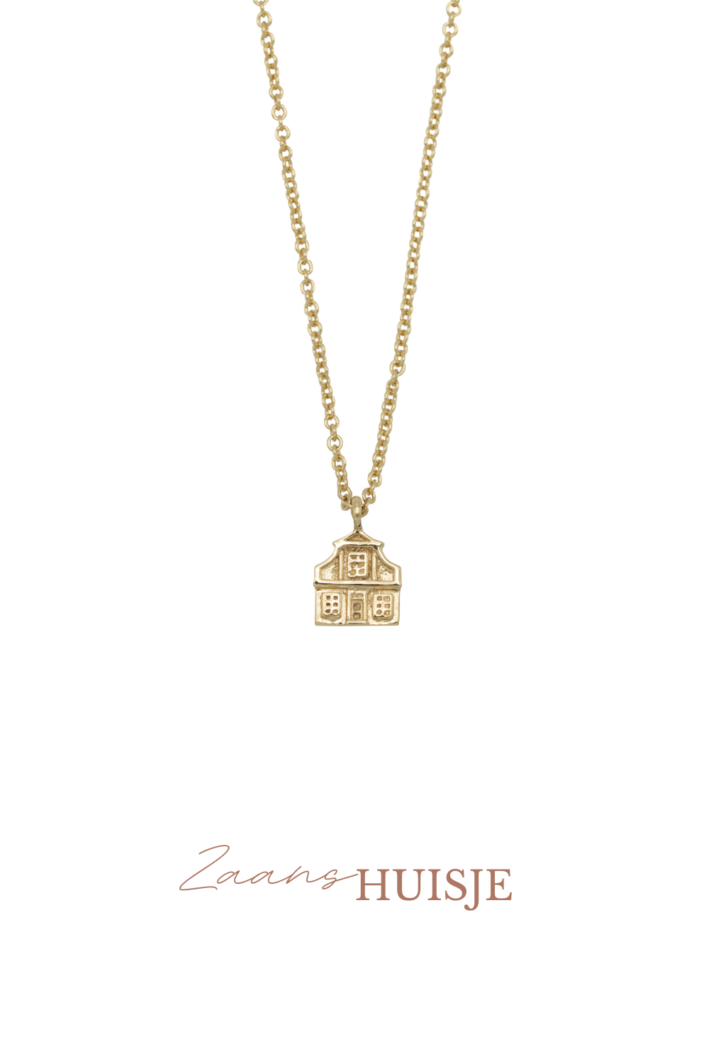 Zaans huisje ketting verguld