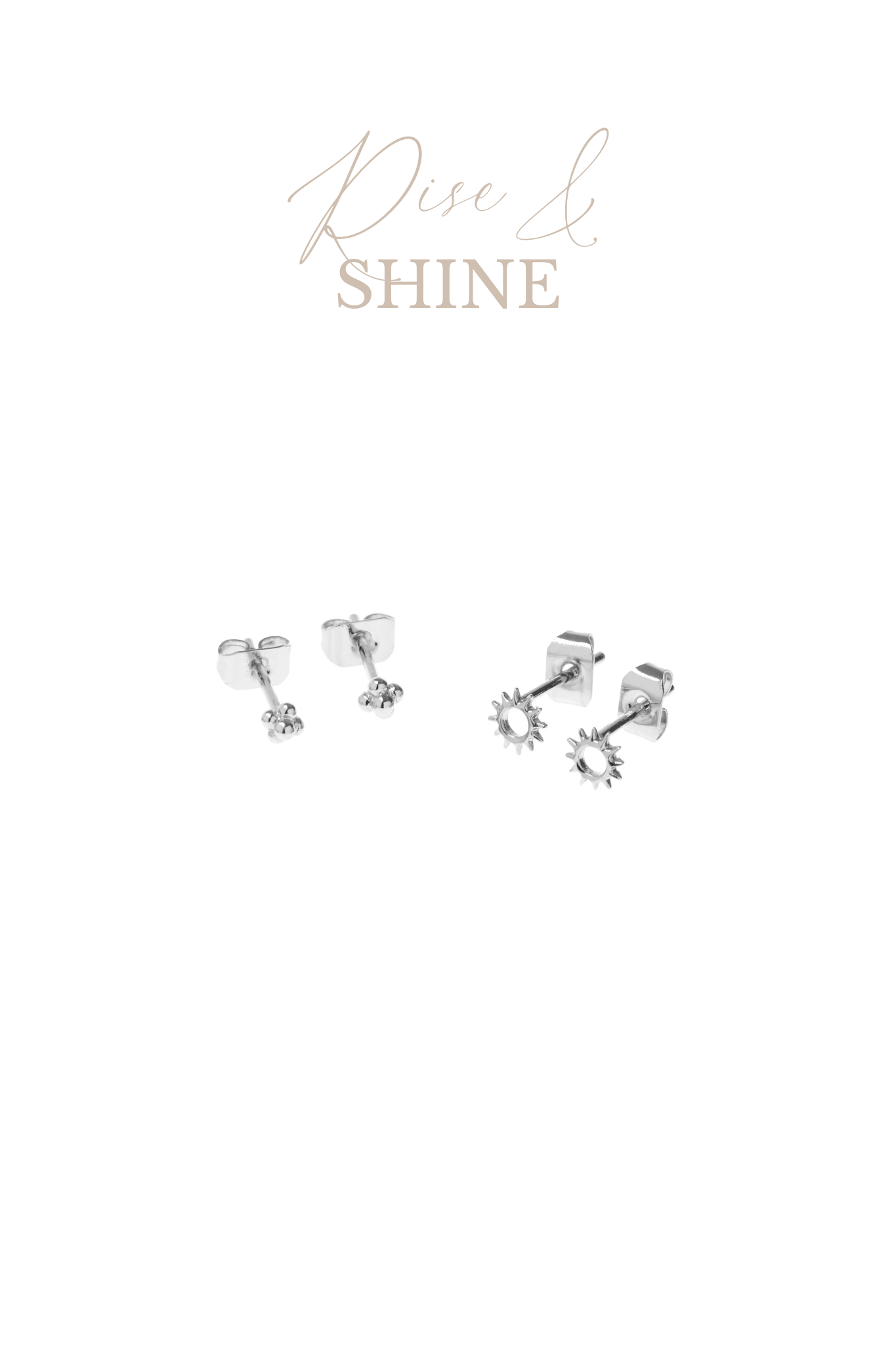 Zon studs zilver Rise and shine